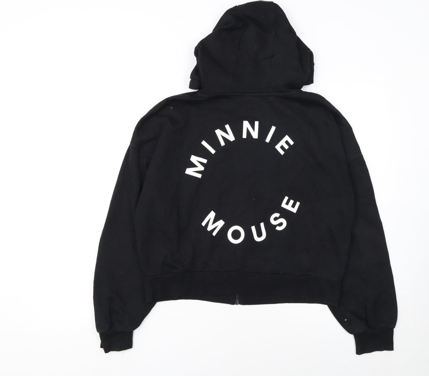 Disney Minnie Mouse Black Full Zip Hoodie Womens M 12/14