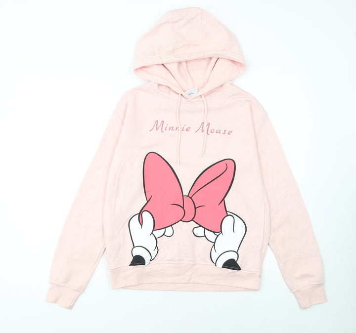Disney Womens Minnie Mouse Pink Pullover Hoodie 2XS