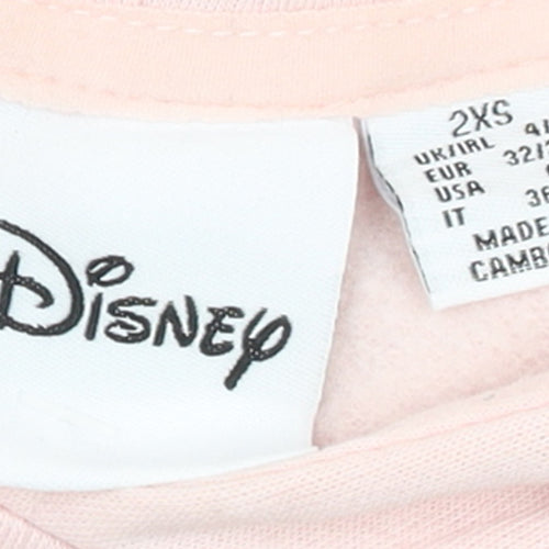 Disney Womens Minnie Mouse Pink Pullover Hoodie 2XS