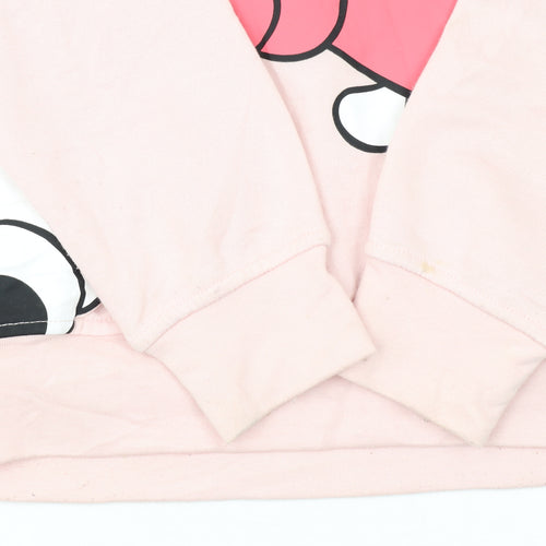 Disney Womens Minnie Mouse Pink Pullover Hoodie 2XS