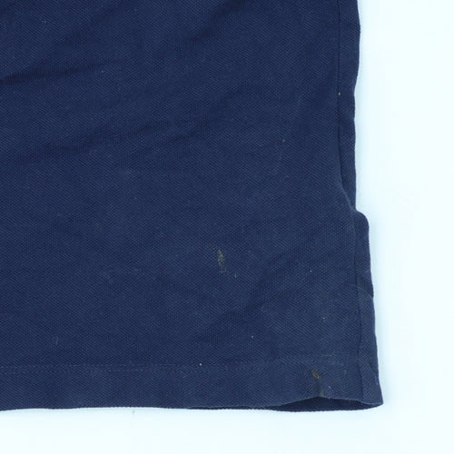Tommy Jeans Women's Navy Polo Top S Half Zip Cotton Classic Style