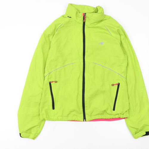 New Balance Women's Green M Windbreaker Running Jacket Reflective