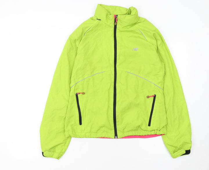 New Balance Women's Green M Windbreaker Running Jacket Reflective