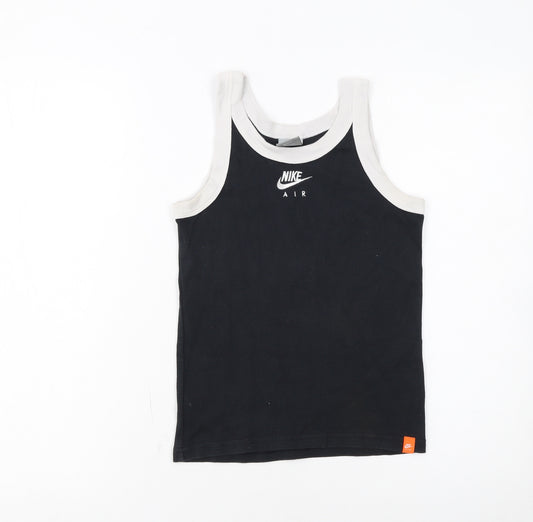 Nike Women Black Tank Top M Basic Sleeveless Cotton Sports Jersey