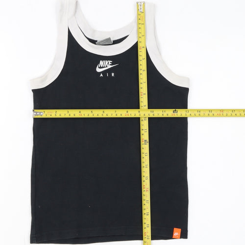 Nike Women Black Tank Top M Basic Sleeveless Cotton Sports Jersey