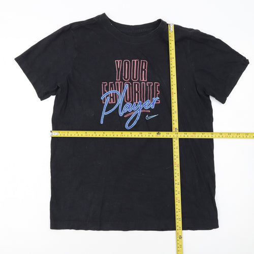 Nike Boys Black XL Graphic T-Shirt Crew Neck Short Sleeve Sports Tee