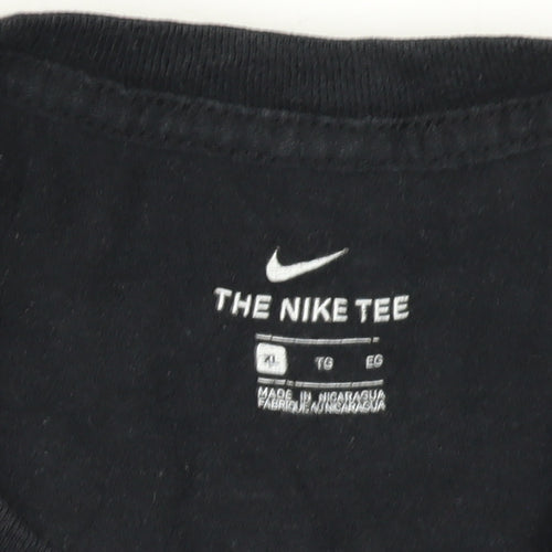 Nike Boys Black XL Graphic T-Shirt Crew Neck Short Sleeve Sports Tee