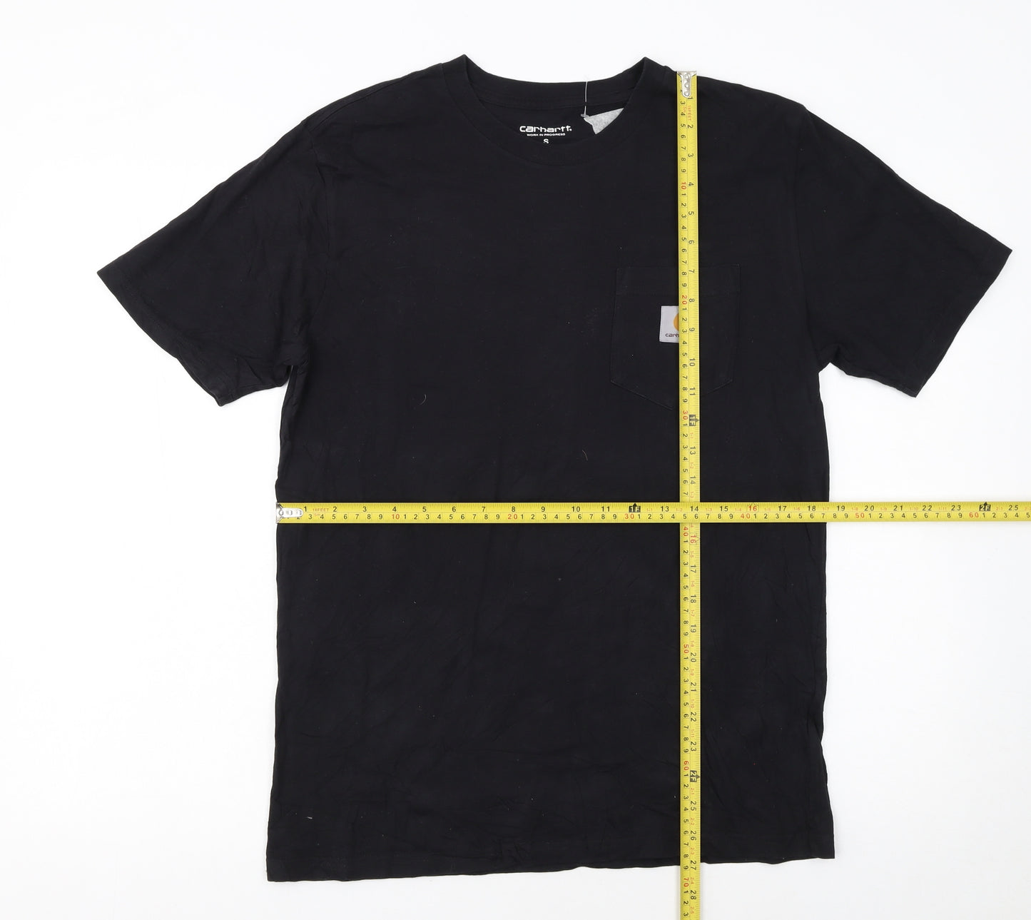 Carhartt Men's Black Cotton Short Sleeve Crew Neck Pocket T-Shirt Size S