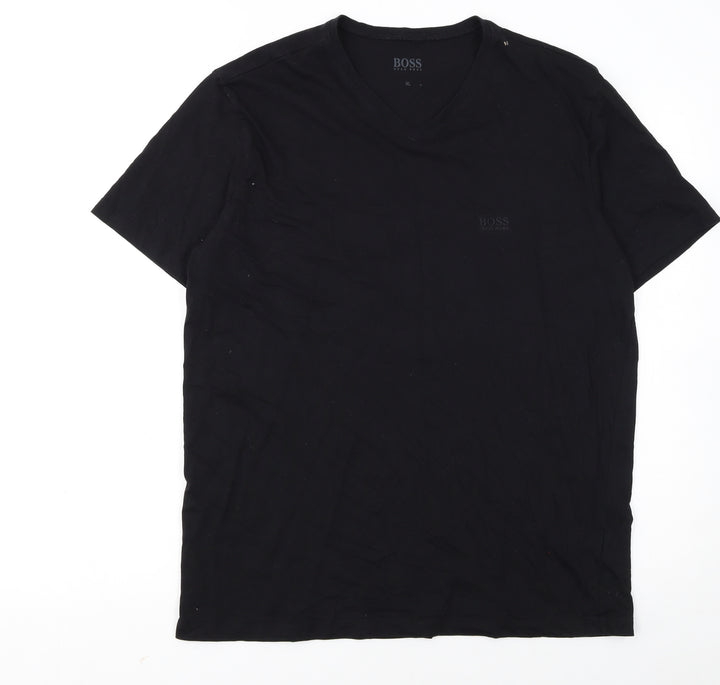 Hugo Boss Men's Black V-Neck Cotton T-Shirt XL