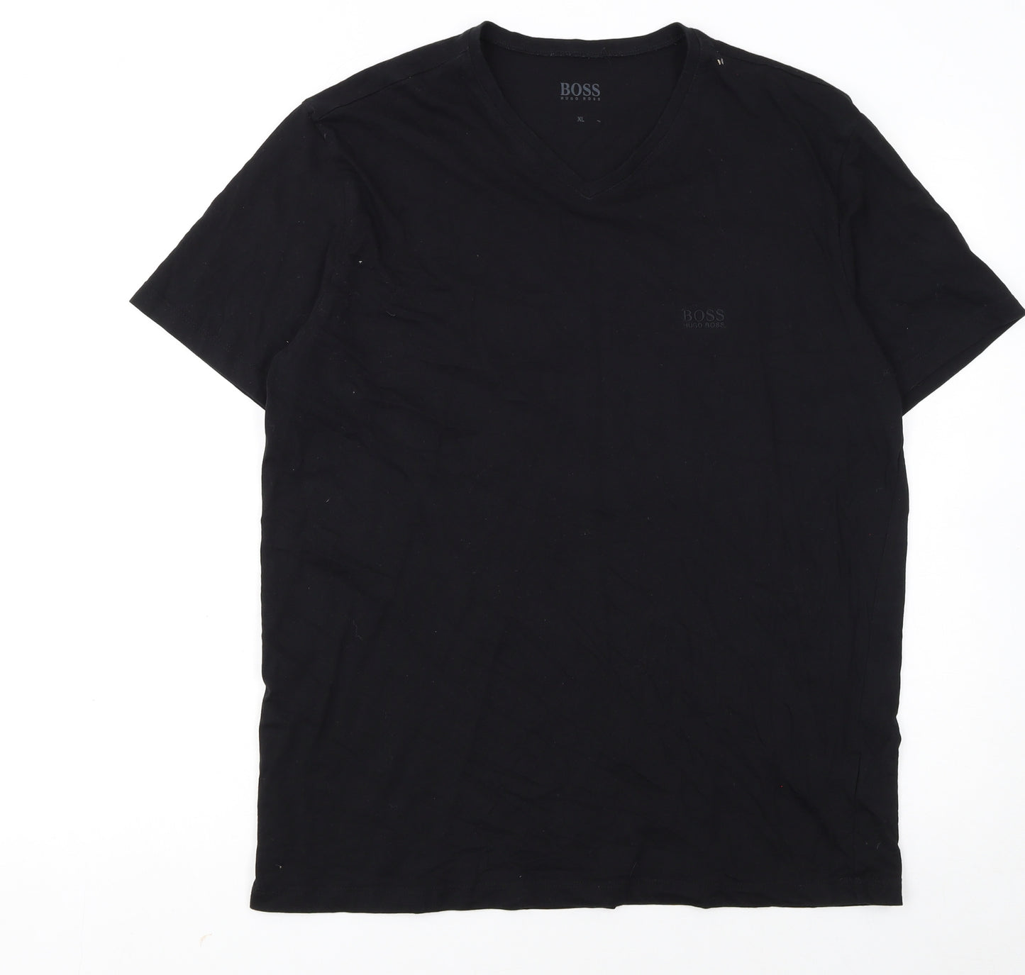 Hugo Boss Men's Black V-Neck Cotton T-Shirt XL