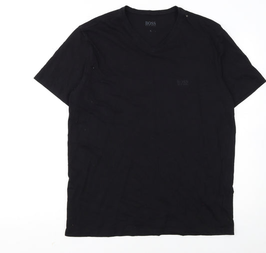 Hugo Boss Men's Black V-Neck Cotton T-Shirt XL