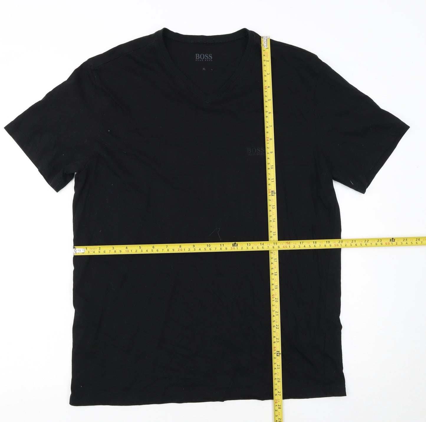 Hugo Boss Men's Black V-Neck Cotton T-Shirt XL