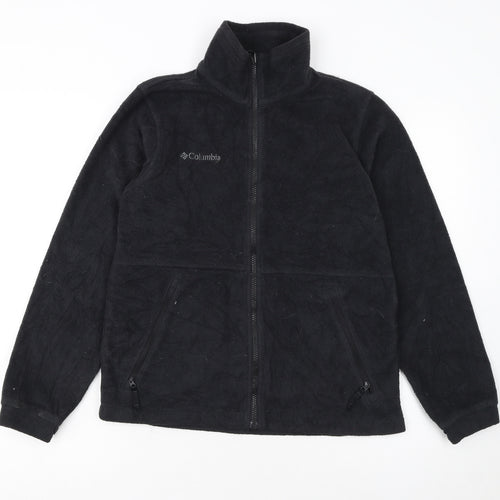 Columbia Boys Black Fleece Full Zip Jacket Size 14-16 Years Outdoor Wear