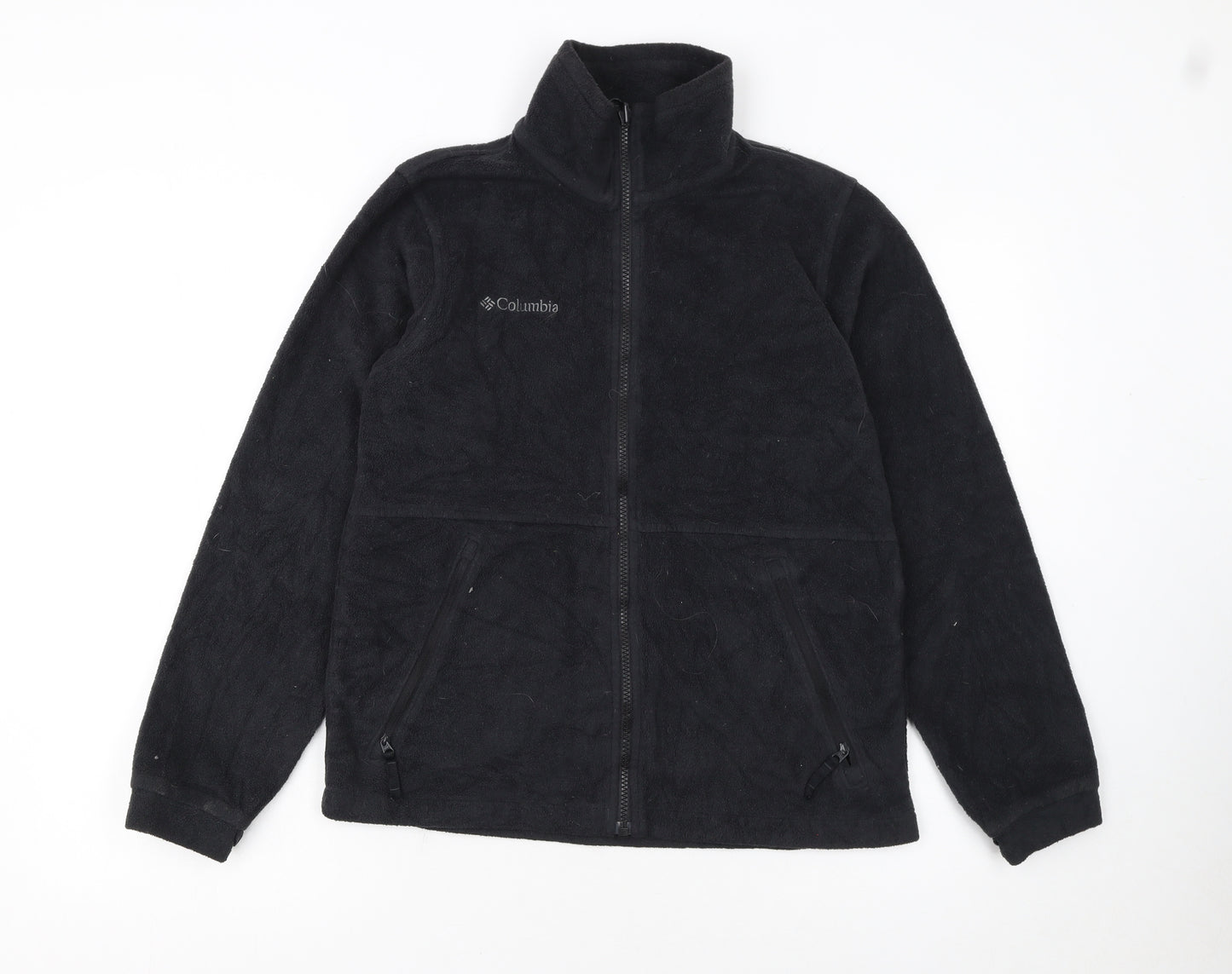 Columbia Boys Black Fleece Full Zip Jacket Size 14-16 Years Outdoor Wear