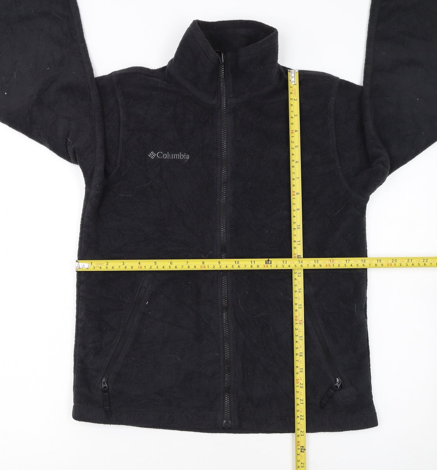 Columbia Boys Black Fleece Full Zip Jacket Size 14-16 Years Outdoor Wear