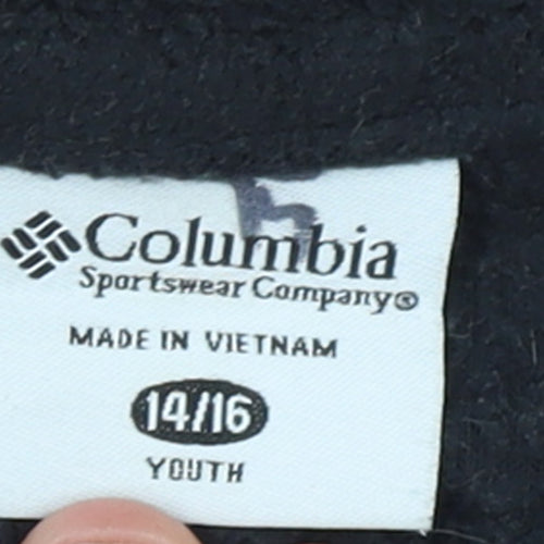 Columbia Boys Black Fleece Full Zip Jacket Size 14-16 Years Outdoor Wear