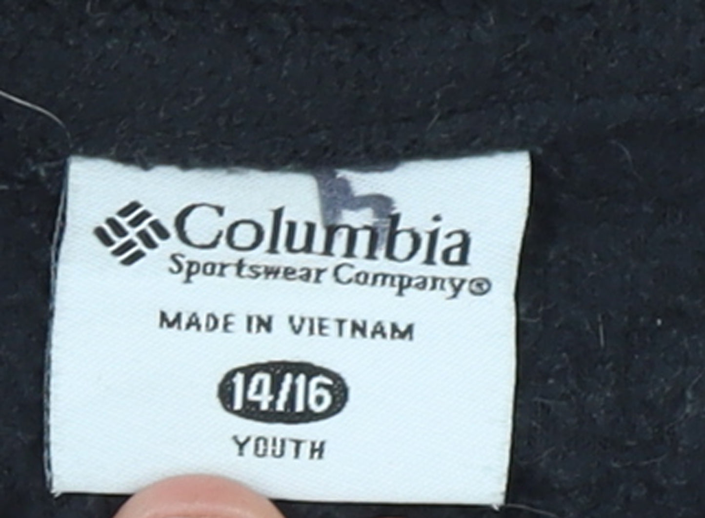 Columbia Boys Black Fleece Full Zip Jacket Size 14-16 Years Outdoor Wear