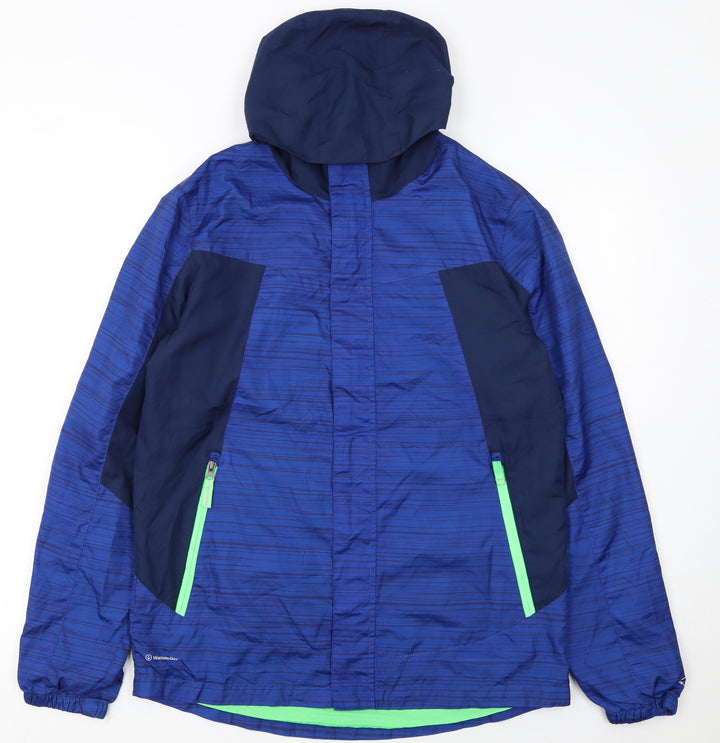 Champion Boys Blue Hooded Rain Coat Jacket XL (16 Years) Waterproof