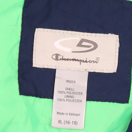Champion Boys Blue Hooded Rain Coat Jacket XL (16 Years) Waterproof