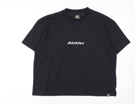Dickies Women's Black Cotton Crew Neck T-Shirt Size L