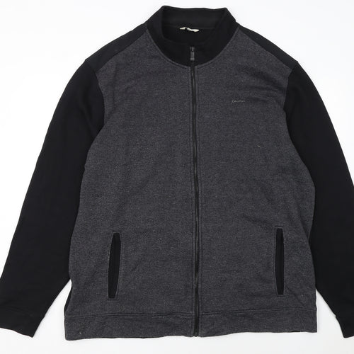 Calvin Klein Men's Black 2XL Track Jacket Full Zip Cotton Blend