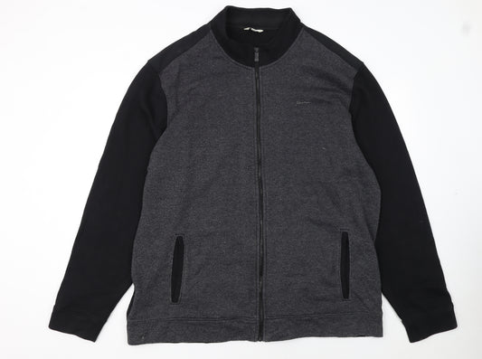 Calvin Klein Men's Black 2XL Track Jacket Full Zip Cotton Blend