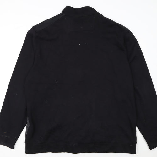 Calvin Klein Men's Black 2XL Track Jacket Full Zip Cotton Blend