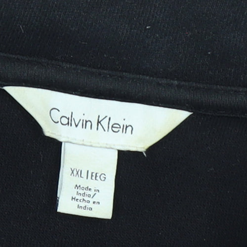 Calvin Klein Men's Black 2XL Track Jacket Full Zip Cotton Blend