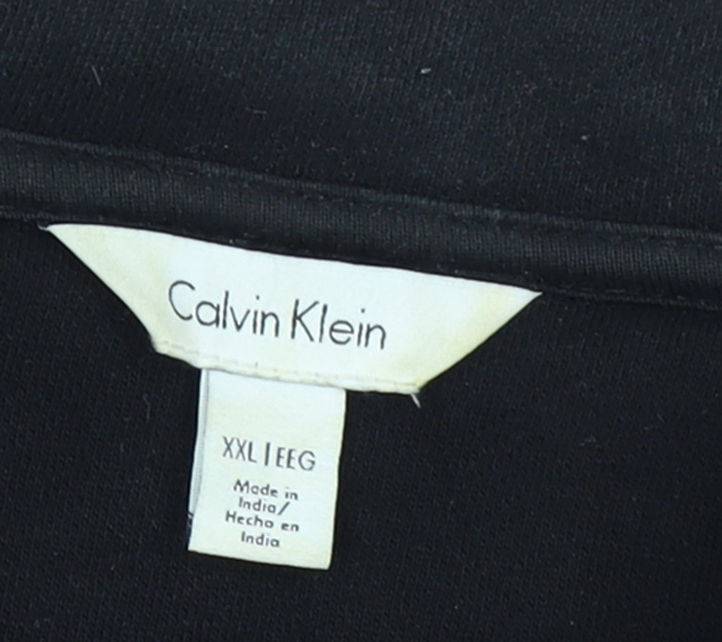 Calvin Klein Men's Black 2XL Track Jacket Full Zip Cotton Blend
