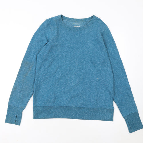 Tek Gear Women's Blue Crew Neck Long Sleeve Pullover Sweatshirt M