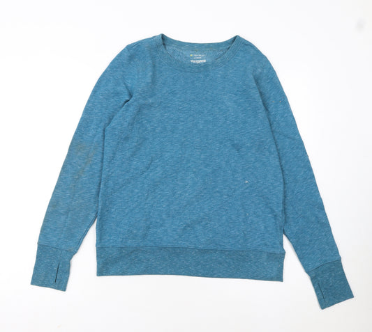 Tek Gear Women's Blue Crew Neck Long Sleeve Pullover Sweatshirt M