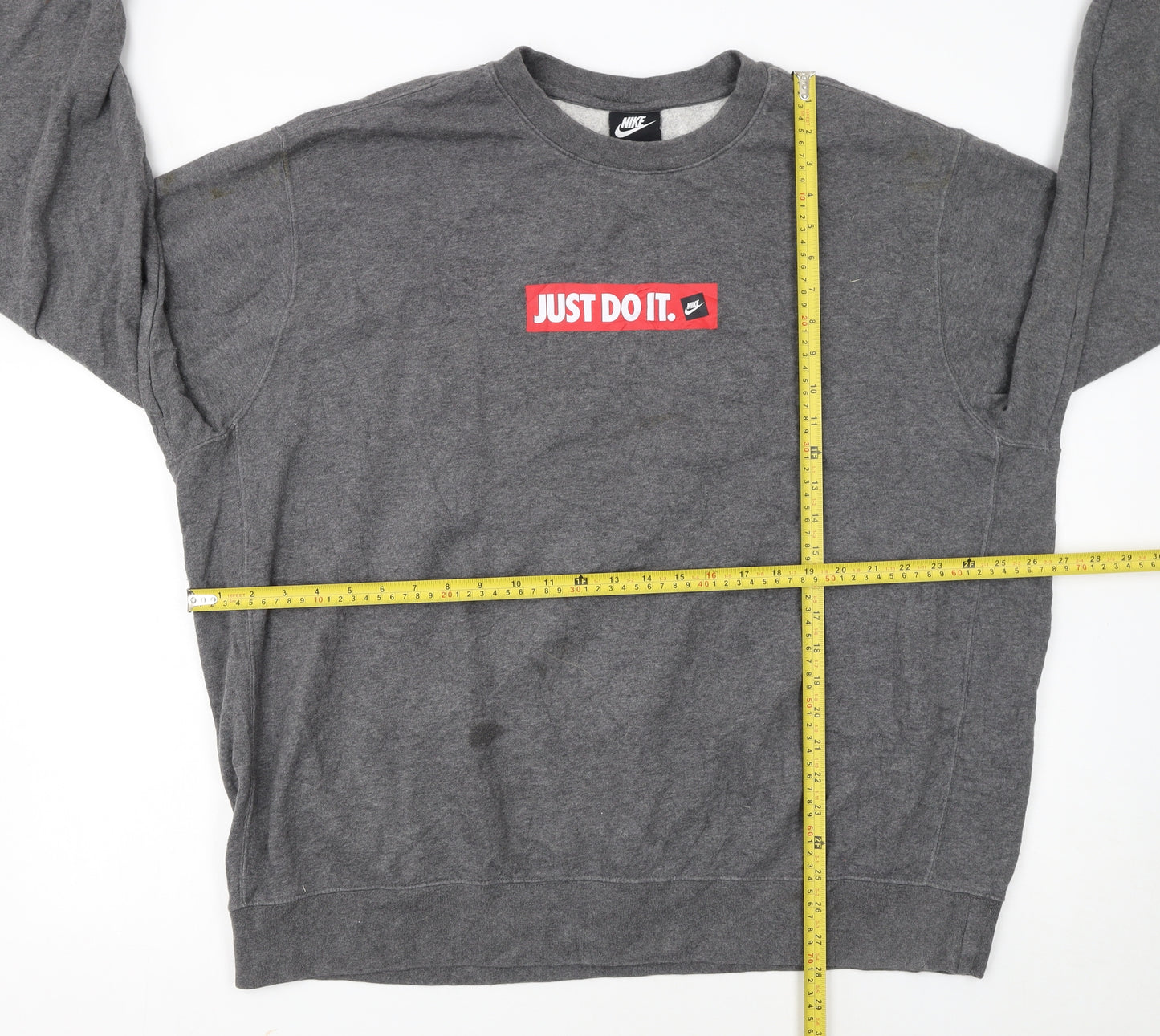Nike Men's Grey 2XL Pullover Sweatshirt Just Do It Logo Sportswear