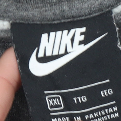 Nike Men's Grey 2XL Pullover Sweatshirt Just Do It Logo Sportswear