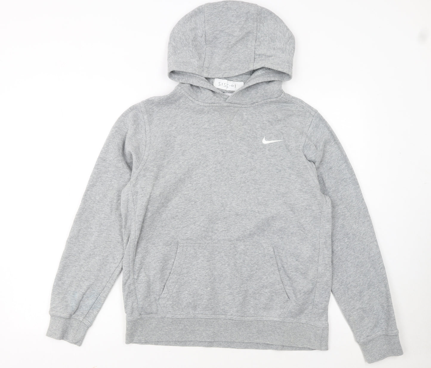 Nike Boys Grey XL Hoodie 13-15 Years Pullover Fleece Sweatshirt
