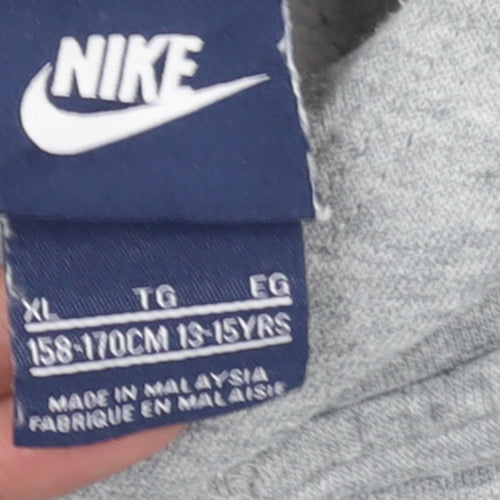 Nike Boys Grey XL Hoodie 13-15 Years Pullover Fleece Sweatshirt