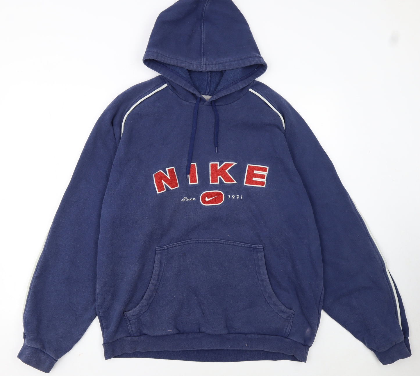 Nike Men's Blue Pullover Hoodie L Fleece Vintage Sportswear