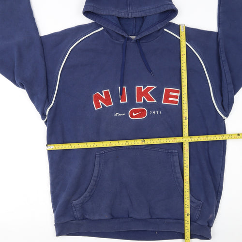 Nike Men's Blue Pullover Hoodie L Fleece Vintage Sportswear