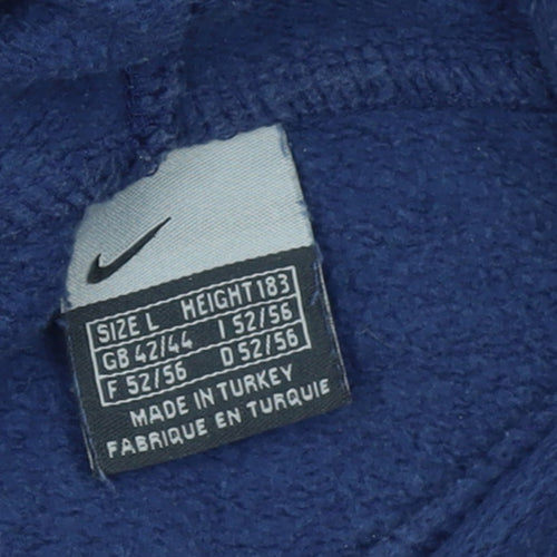 Nike Men's Blue Pullover Hoodie L Fleece Vintage Sportswear