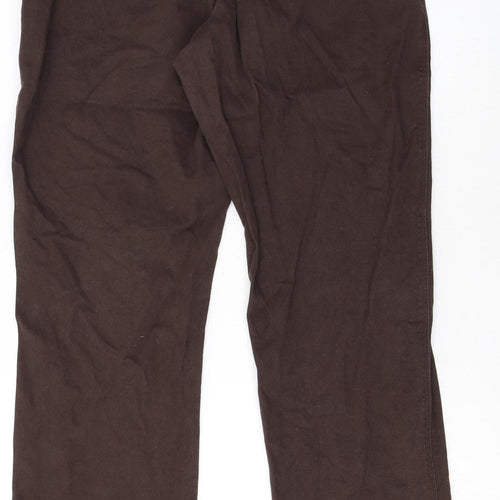 Lee Women Brown Sinfully Soft Cotton Blend Chino Trousers Size 12 Short