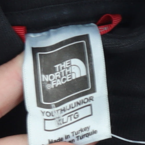 The North Face Boys Black L Pullover Fleece Hoodie Graphic Print