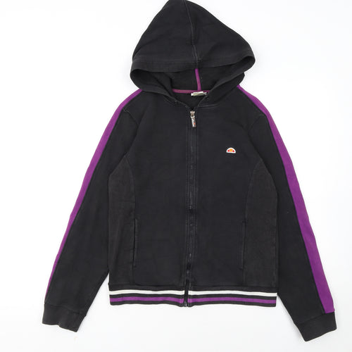 Ellesse Women Black & Purple Full Zip Hoodie Size 10 S