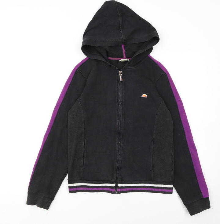 Ellesse Women Black & Purple Full Zip Hoodie Size 10 S