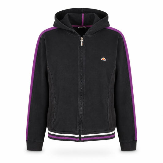 Front view of Ellesse Women Black & Purple Full Zip Hoodie, size 10, S
