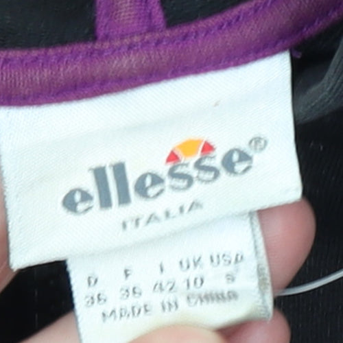 Ellesse Women Black & Purple Full Zip Hoodie Size 10 S