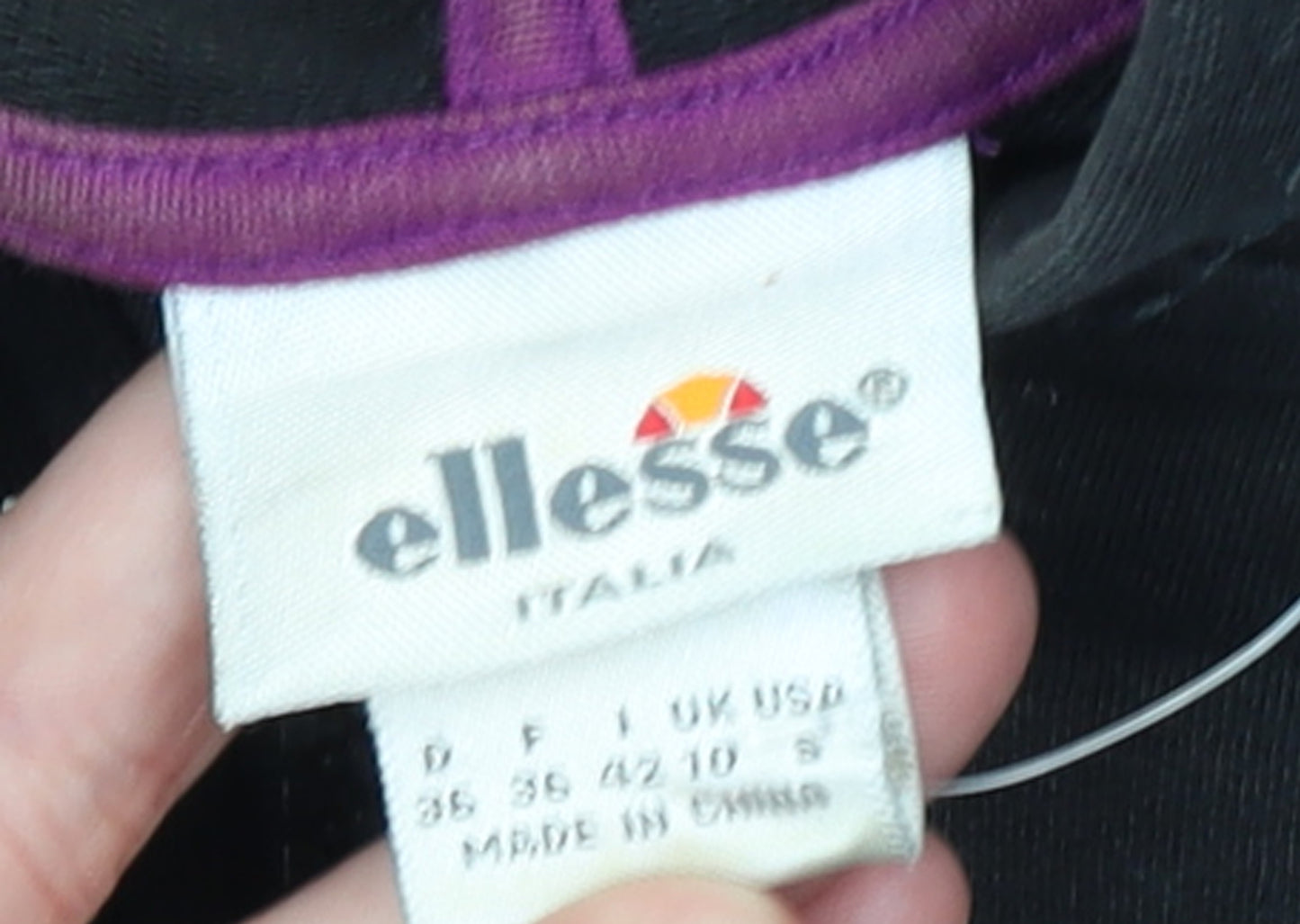 Ellesse Women Black & Purple Full Zip Hoodie Size 10 S