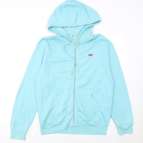 Levi's Women Blue Full Zip Hoodie XS Cotton Casual