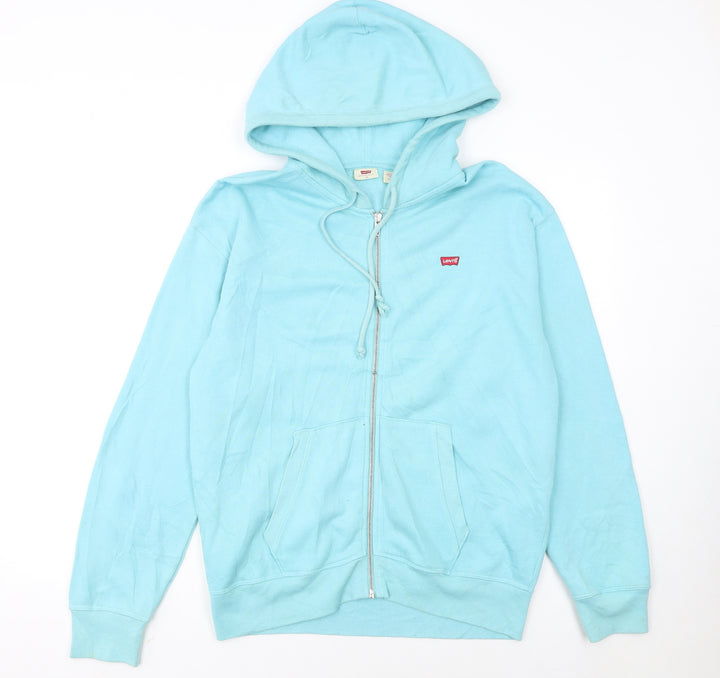 Levi's Women Blue Full Zip Hoodie XS Cotton Casual