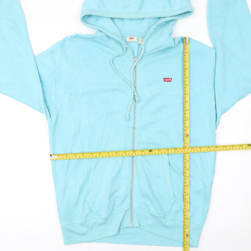 Levi's Women Blue Full Zip Hoodie XS Cotton Casual