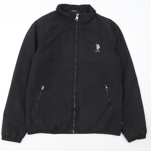 U.S. Polo Assn. Men's Black Medium Full Zip Bomber Jacket