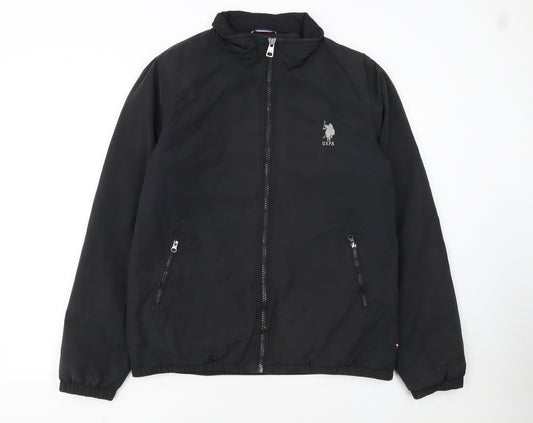 U.S. Polo Assn. Men's Black Medium Full Zip Bomber Jacket